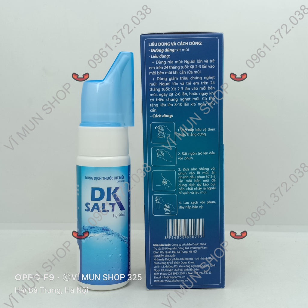 DK Salt dung dịch xịt mũi cho người lớn chai 70ml