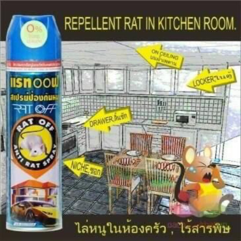Chai Xịt Đuổi Chuột RAT OFF ANTI RAT SPRAY 200ml - Thái Lan