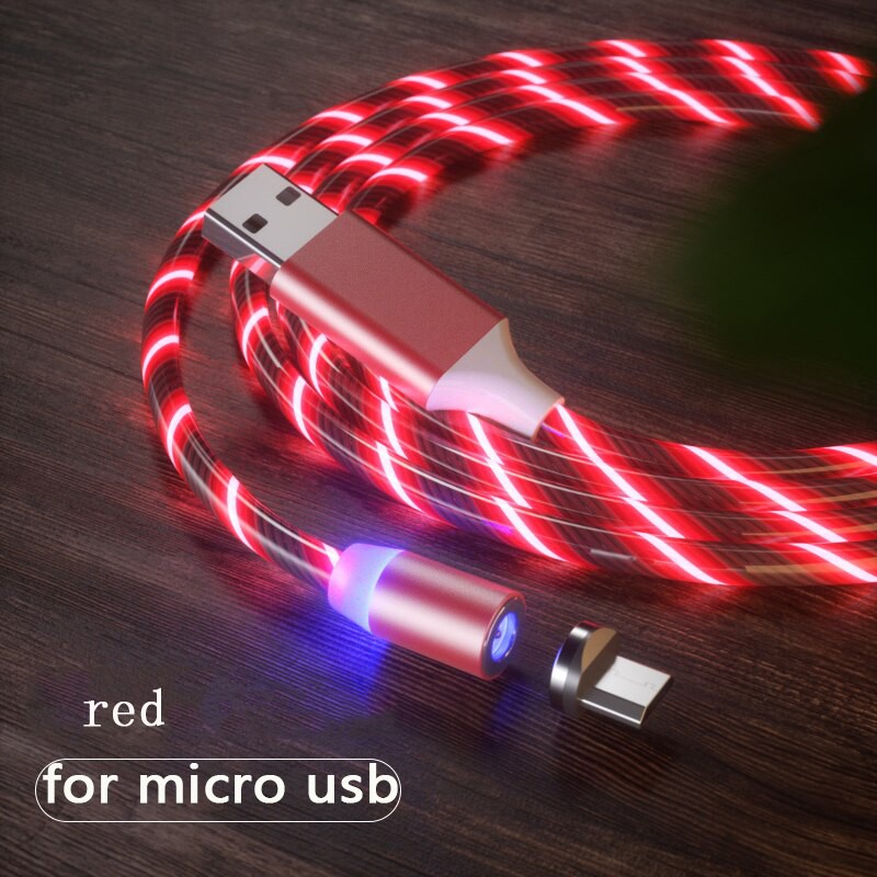 Cáp sạc từ tính hút nam châm dây phát sáng đầu Micro Usb dành cho Android