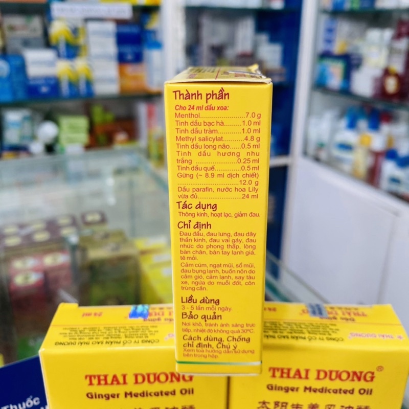✅ [Chính Hãng] Dầu gừng Thái Dương chai 24ml (Nóng mạnh) ginger medicated oil