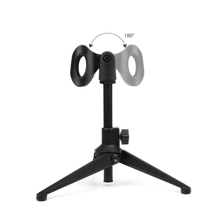 GIÁ ĐỠ MICRO 3 CHÂN KẸP ĐỂ BÀN MICROPHONE STANDS XẾP GỌN ĐA NĂNG CHIỀU CAO TỐI ĐA 24CM