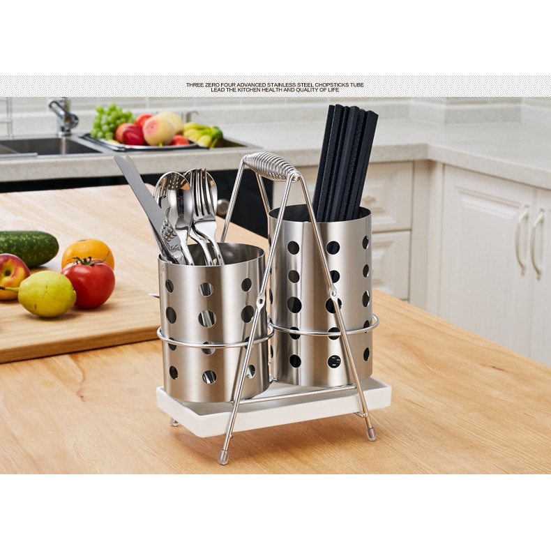 Giá đựng muỗng đũa inox 304 - Onlycook 20.5x12.5x26.5cm, 1150g (KHÔNG KÈM KHAY)