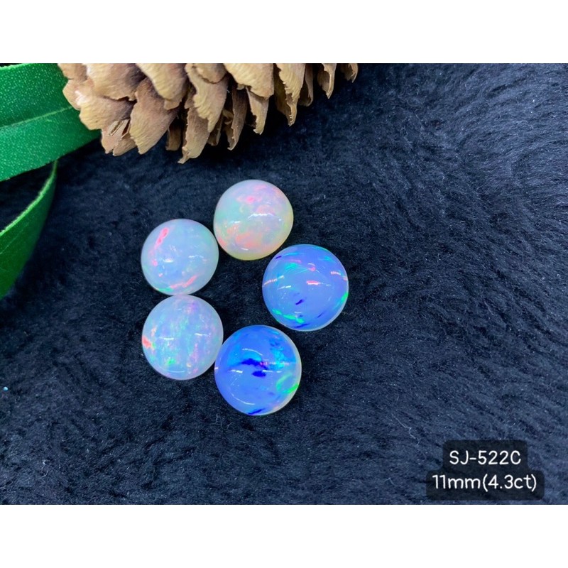 Mặt Đá Opal  Màu Trong Và Trắng Sữa Size Tròn 10-14mm