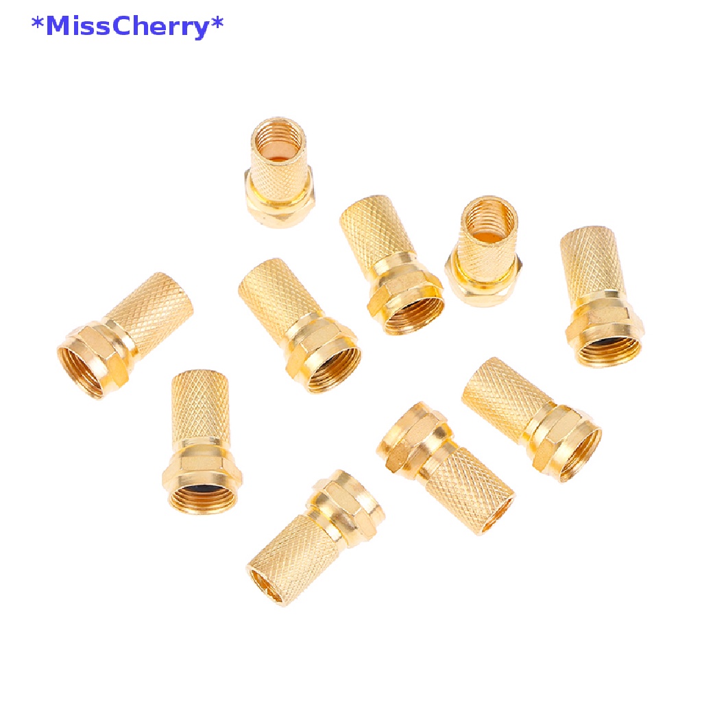 Set 10 Đầu Nối RG6 F Type C Bằng Đồng Thau Mới