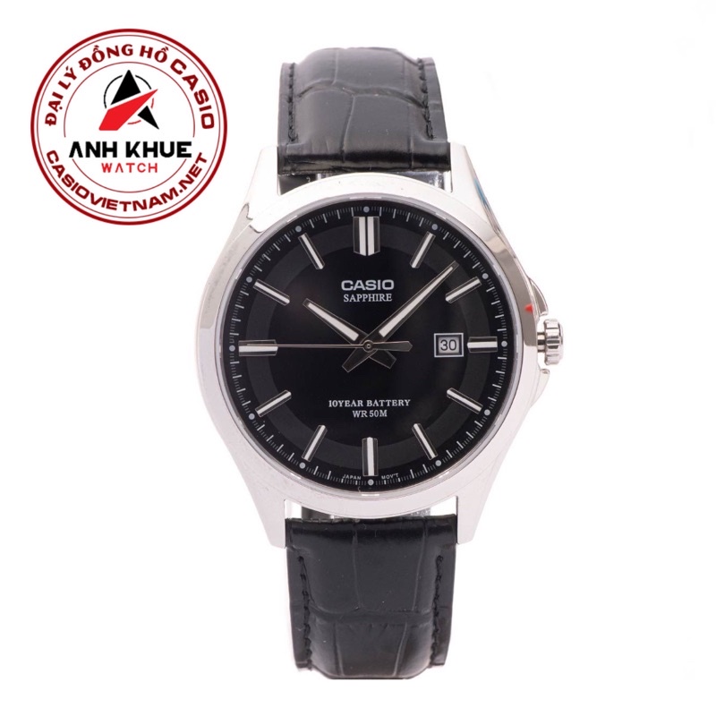 [Mã BMLTM200 giảm đến 200K đơn 499K] Đồng Hồ Casio Nam MTS-100L-1AVDF Dây Da Màu Đen - Kính Saphia - Pin 10 Năm