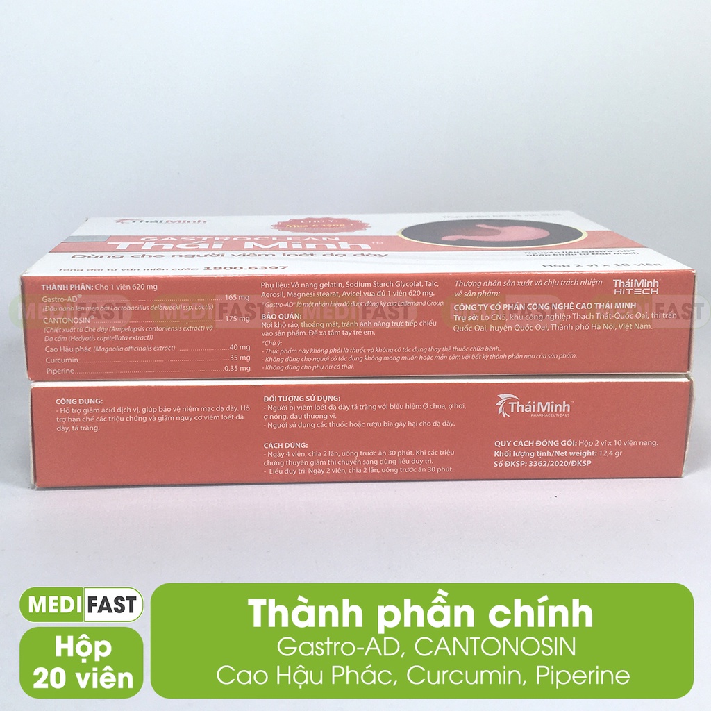 Viên uống dạ dày Gastroclean Thái Minh Mua 6h tặng 1h bằng tem tích điểm, ổn định dạ dày, trung hòa dịch vị từ thảo dược
