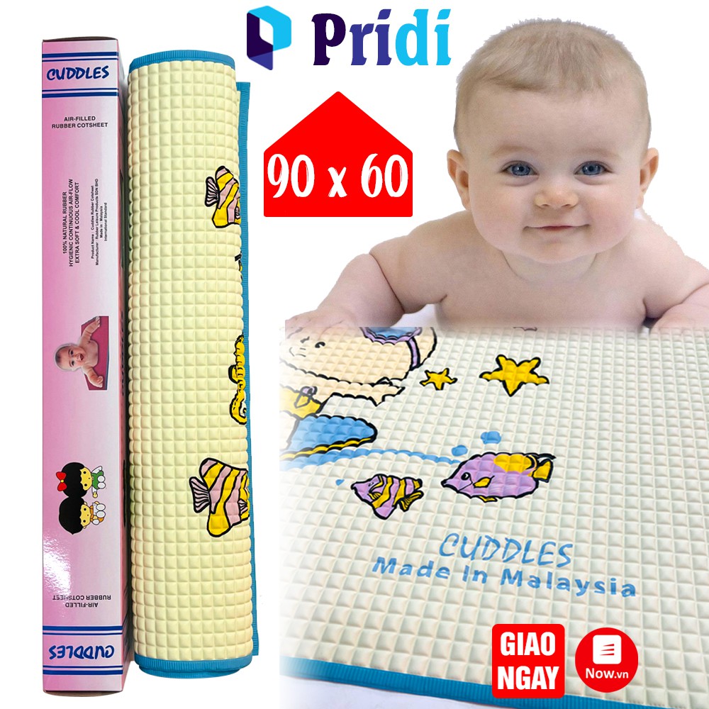 Nệm Cao Su Non 100% Cho Bé Cao Cấp - Thảm Cao Su Lót Sàn Cho Trẻ, Tấm Lót Chống Thấm PRIDI (90x60cm)