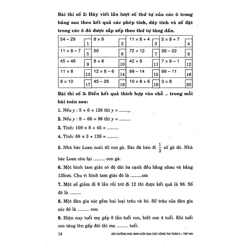Sách Bồi Dưỡng Học Sinh Giỏi Qua Các Vòng Thi Toán Lớp 3