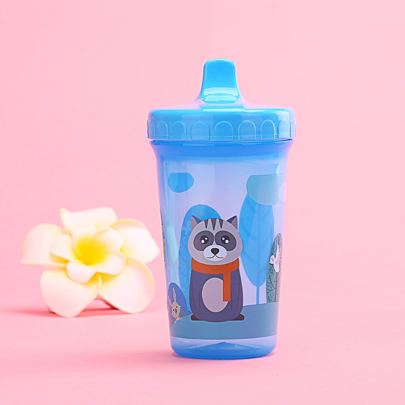 Bình Uống Nước 300ml Chống Rò Rỉ In Họa Tiết Thỏ Racoon Dễ Thương Cho Bé Sơ Sinh
