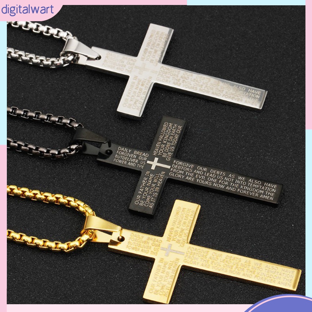 Vòng cổ Thép Titan Mặt Chữ Thập Phong Cách Retro Cá Tính Dành Cho Nam