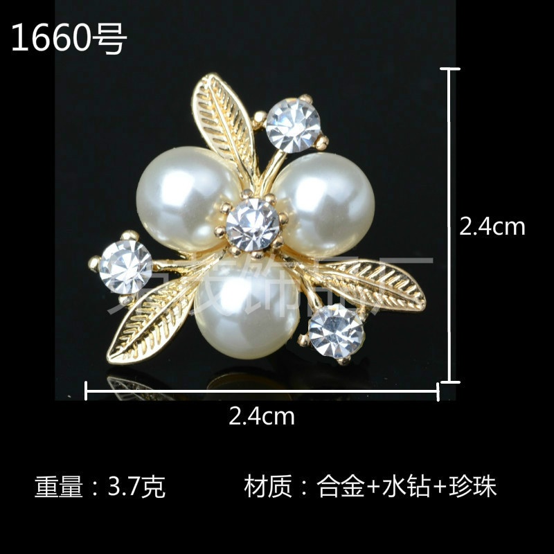 (1 cái)Center Hoa kim loại phối ngọctrai 24*26mmmm, nguyên liệu làm trâm cài tóc cổ trang, nguyên liệu diy