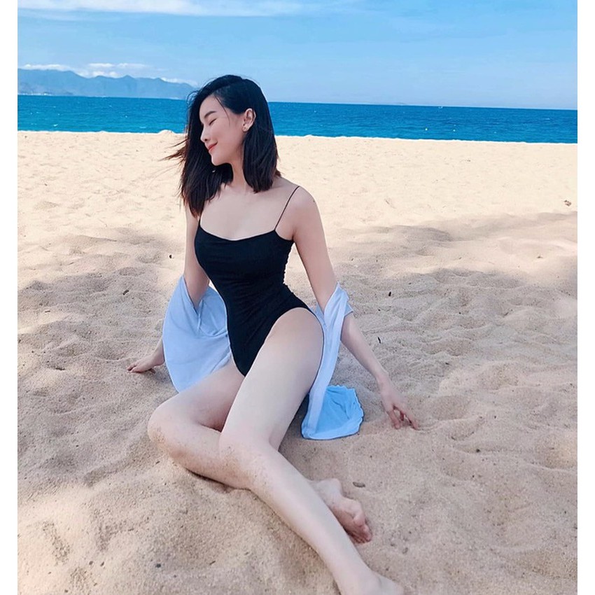 Bodysuit Hai Dây dáng ngực ngang dây bún chắc chắn ko bai dãn vải cotton dẻo may 2 lớp | BigBuy360 - bigbuy360.vn