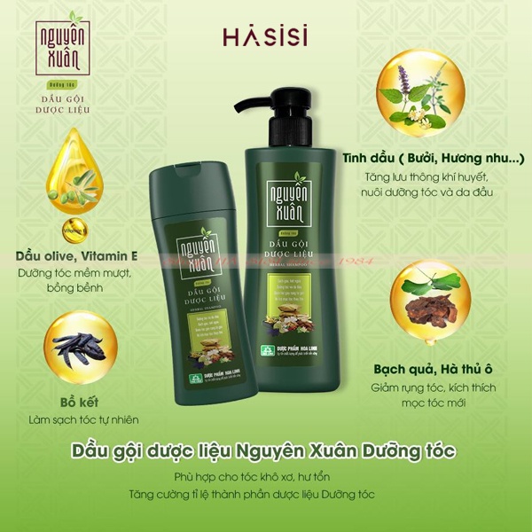 Dầu Gội Dược Liệu Cho Tóc Khô, Xơ, Hư Tổn NGUYÊN XUÂN 250ml