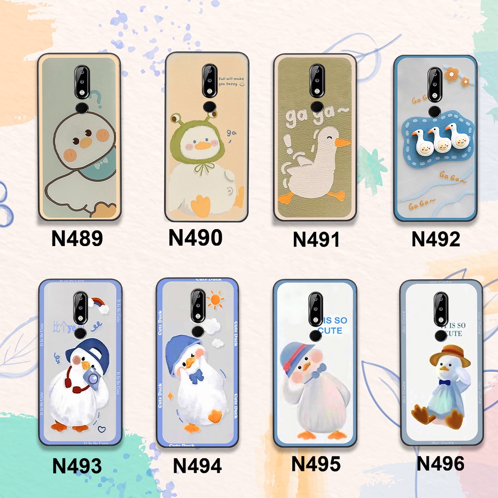 Ốp Nokia X5 / X6 bộ hình cute dễ thương gấu thỏ xinh xắn vẽ tay lạ mắt