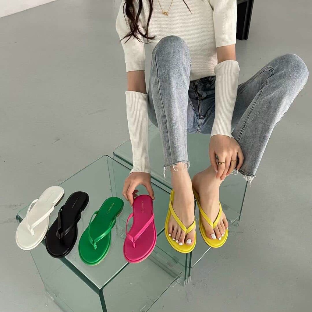 Dép kẹp màu siêu xinh đế xẹp chất da mềm mịn đi êm - Chị Chảnh Store