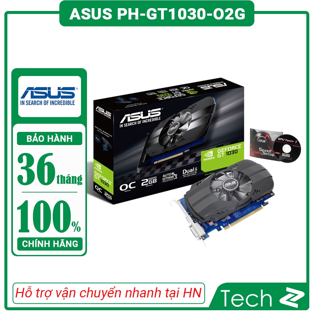 Card màn hình ASUS PH GT1030 O2G (2GB GDDR5, 64-bit, DVI+HDMI)