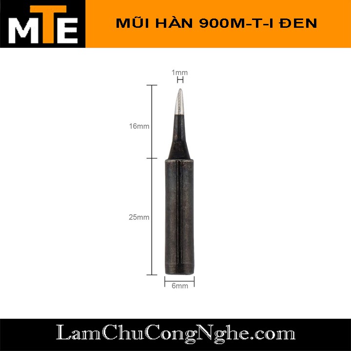 Mũi Hàn nhọn Hakko 900M-T-I đen ( Loại tốt ) Mũi hàn thiếc tương thích với mỏ hàn 907, 936...