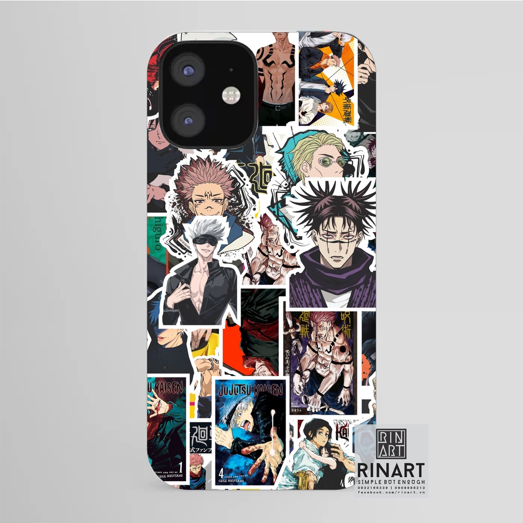 Bộ 200 sticker chủ đề hình manga Jujutsu Kaisen chống nước dán trang trí vali mũ bảo hiểm xe máy laptop điện thoạ