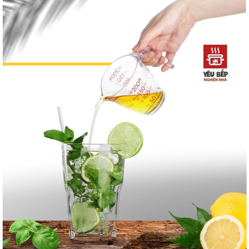 Cốc đong chia vạch Inochi Yoko Nhựa nguyên sinh dụng cụ đo lường nhà bếp thông minh