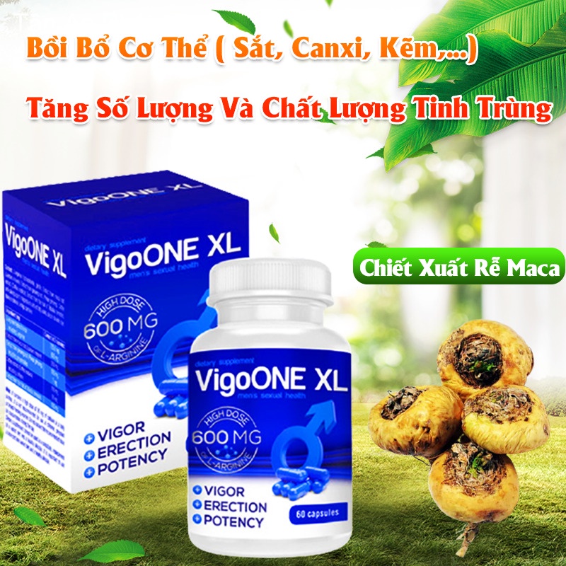 Sinh Lý Nam VigoOne XL Cải Thiện Yếu Sinh Lý Và Bổ Thận Tráng Dương 600mg 60 Viên