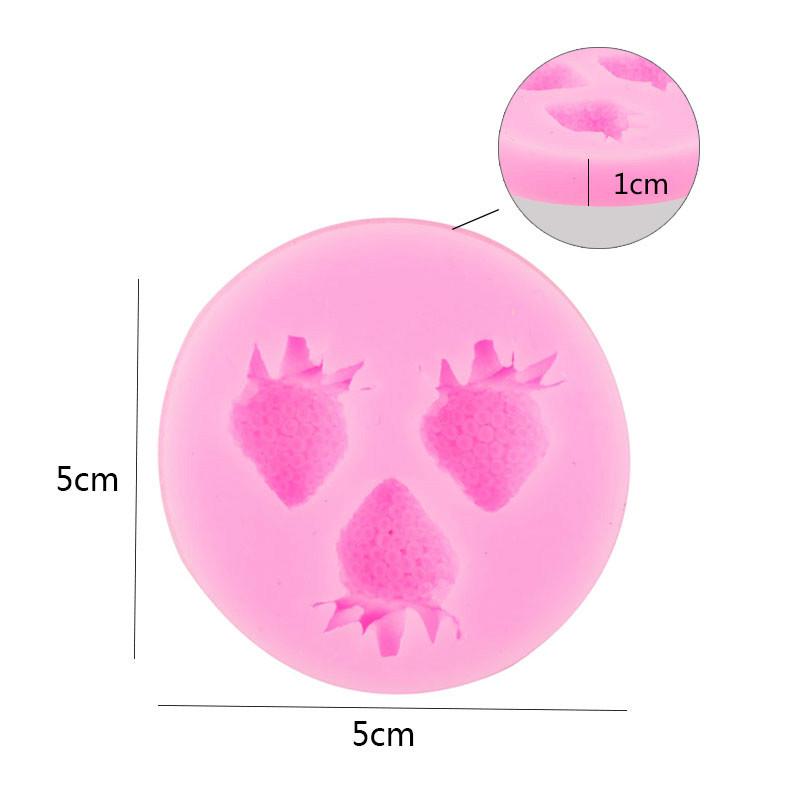 Khuôn silicon làm bánh/kẹo hình quả dâu 3d xinh xắn