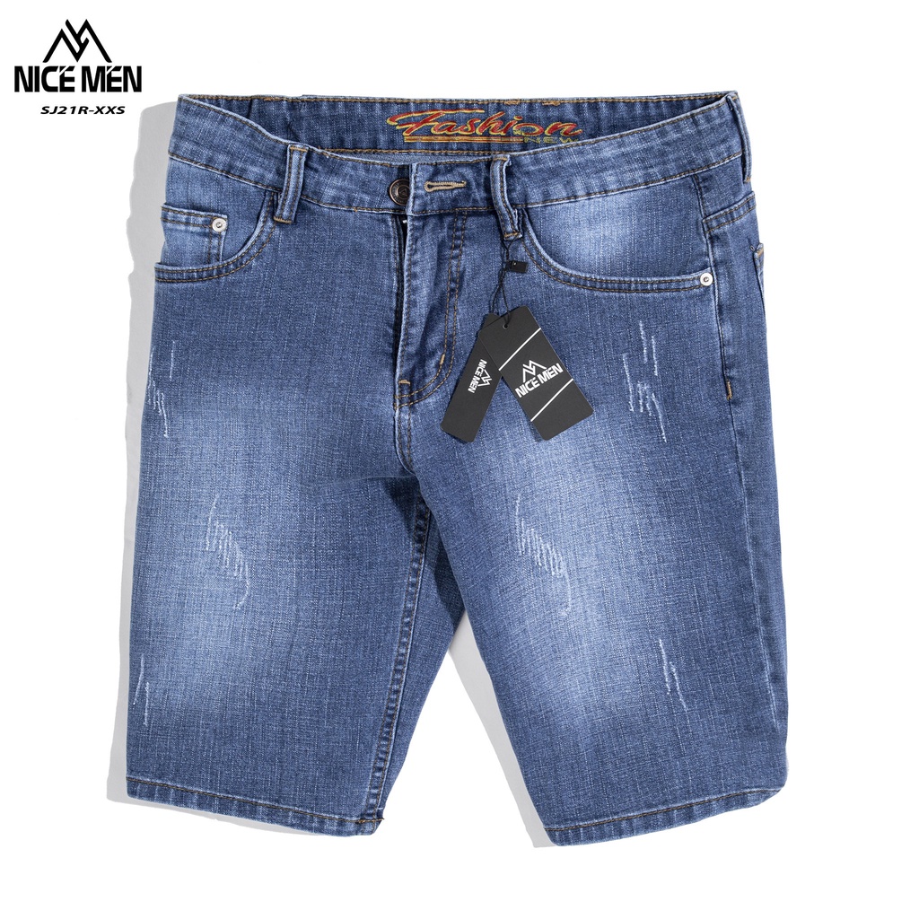 Quần Short Jean Nam Ống Rộng Basic, 3 Màu Cao Cấp, Co Giãn Nhẹ, Form Dáng Chuẩn- Nicemen