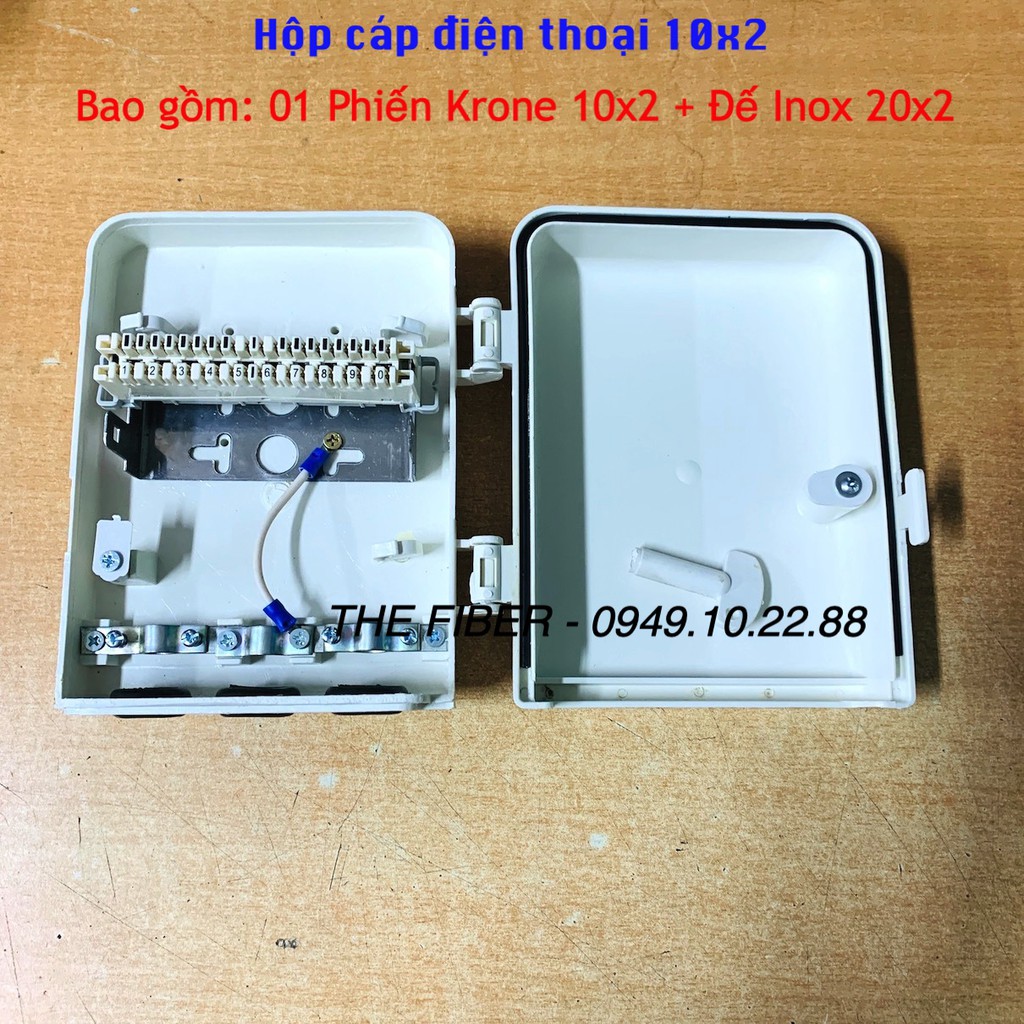 Hộp cáp điện thoại IDF 10x2 (Kèm 01 Phiến Krone 10x2 + Đế Inox 20x2)