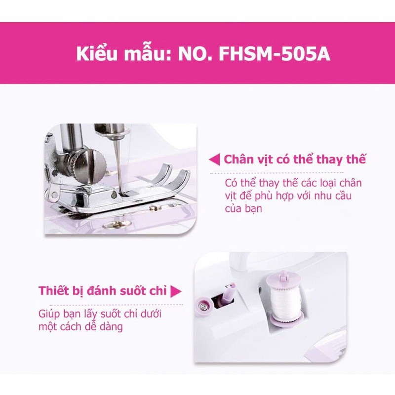 Máy May Mini Gia Đình UFR 705 | Máy Khâu Mini Gia Đình 12 Đường May, Có Vắt Sổ, May Được Vải Thun Có Chân Vịt