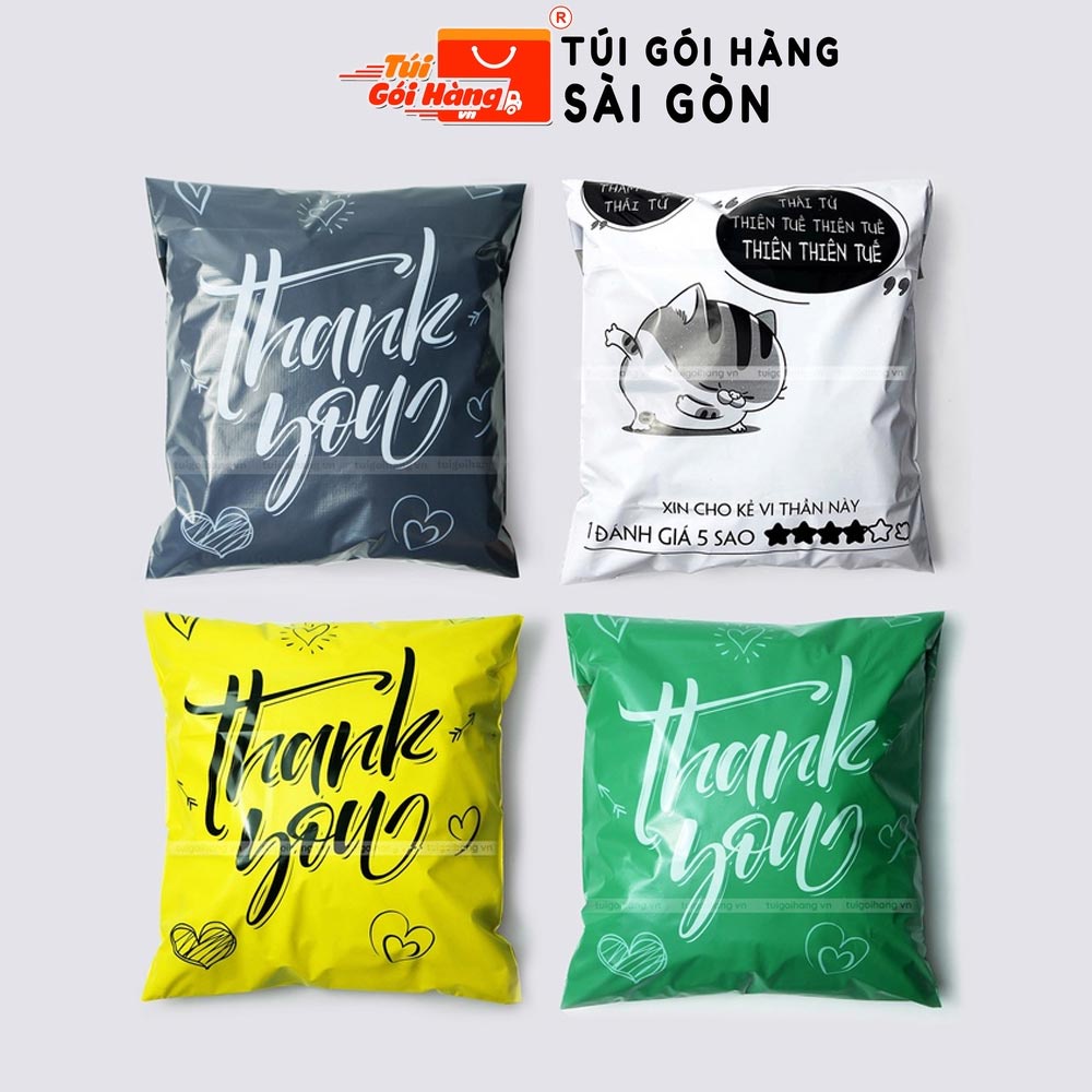 Túi gói hàng in thank you 28x42 TUIGOIHANGVN cuộn 100 cái - in logo, in thương hiệu theo yêu cầu
