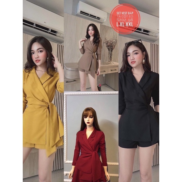 Set vest cột eo bigsize (60-90kg)