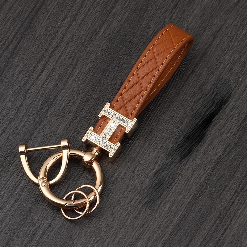 Móc Chìa Khóa Bằng Da PU Thời Trang Cho Nam Và Nữ Móc Khóa Dây Da Đính Kim Cương Sáng Tạo Chống Mất Thời Trang Dành Cho Nam Và Nữ