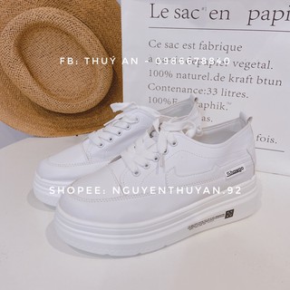 (Order) Giày sục thể thao trắng độn đế 6cm [VIDEO+ẢNH THẬT SHOP CHỤP]