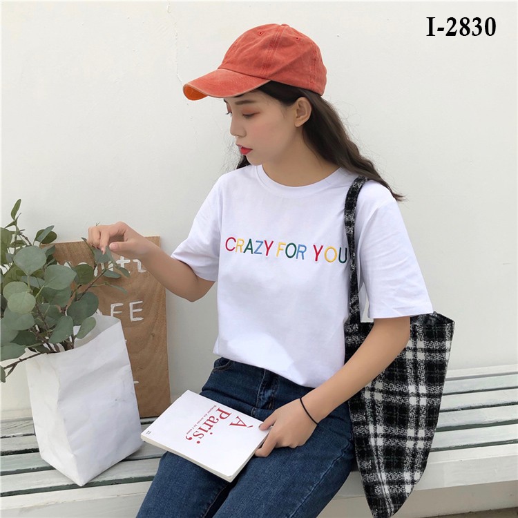 Áo Thun Nữ Tay Lỡ In CRAZY FOR YOU