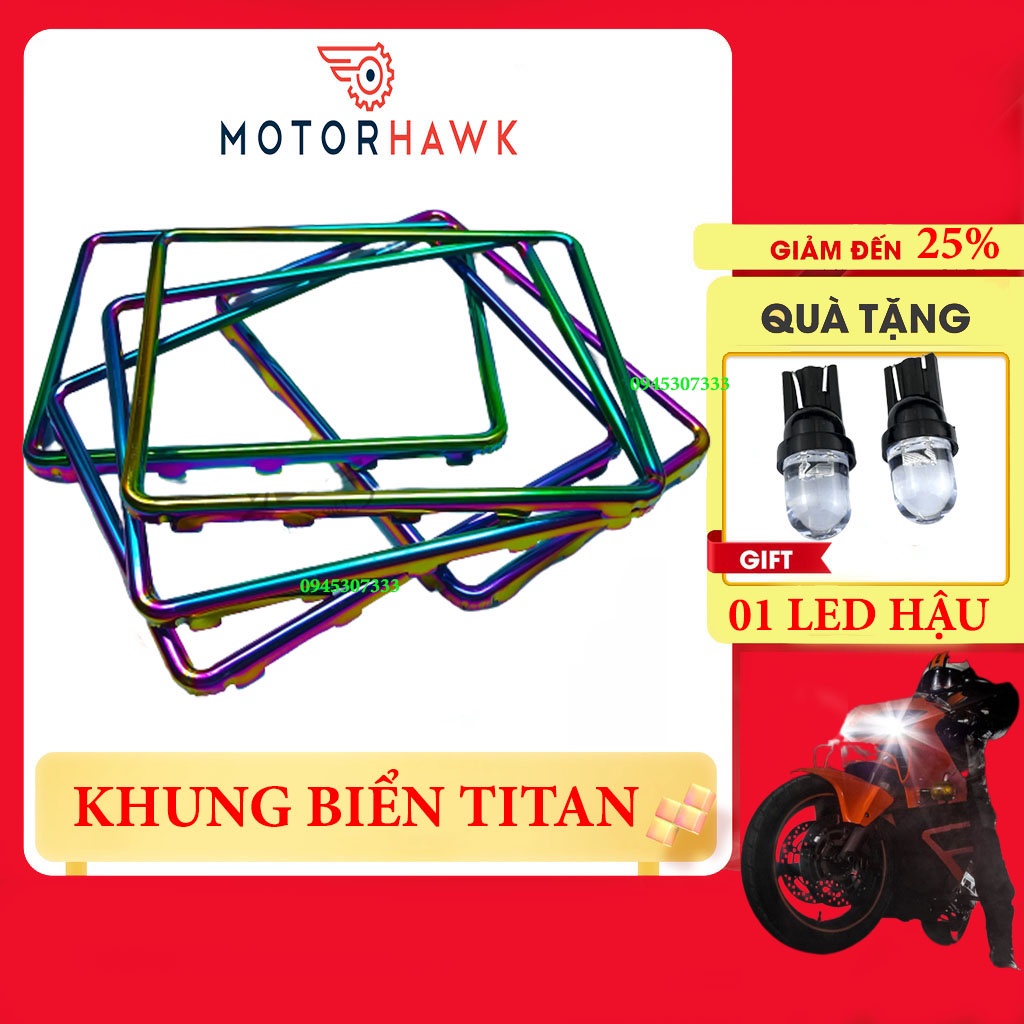 Khung biển số titan, ốp biển số xe máy titan inox đẹp exciter 150 ex 150 ex155 winner wave dream raider đẳng cấp