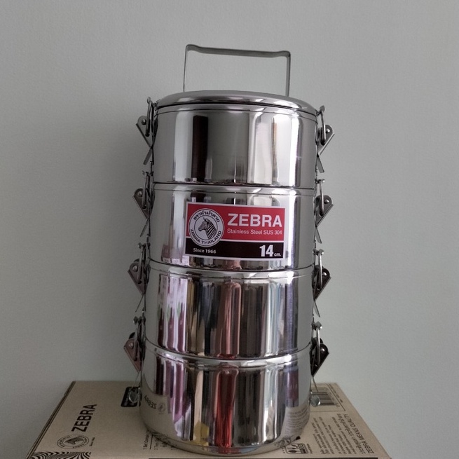 Camen Inox Zebra 14cmx4 Ngăn Có Khóa Gài, Ngăn Rời, Inox 304 Thái Lan cao cấp