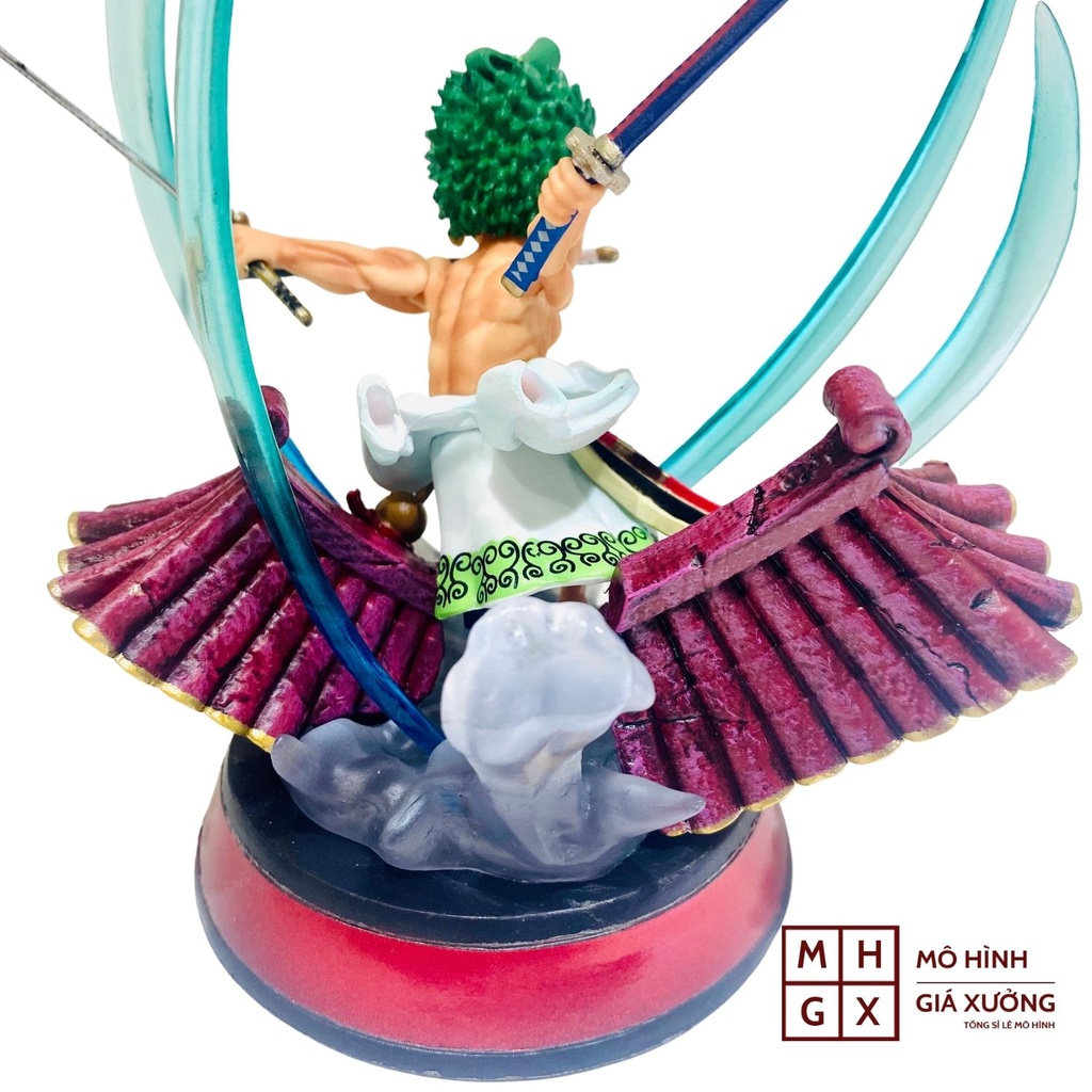 Mô hình One Piece Zoro cởi trần wano trên mái cao 14cm , trạng thái chiến đấu , figure mô hình one piece giá xưởng