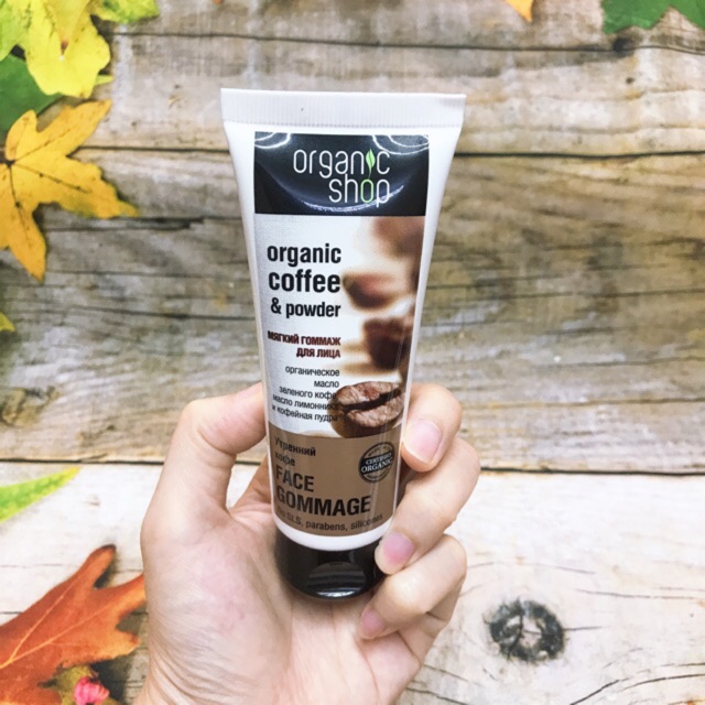 TẨY DA CHẾT ORGANIC SHOP ORGANIC COFFEE AND POWDER FACE GOMMAGE