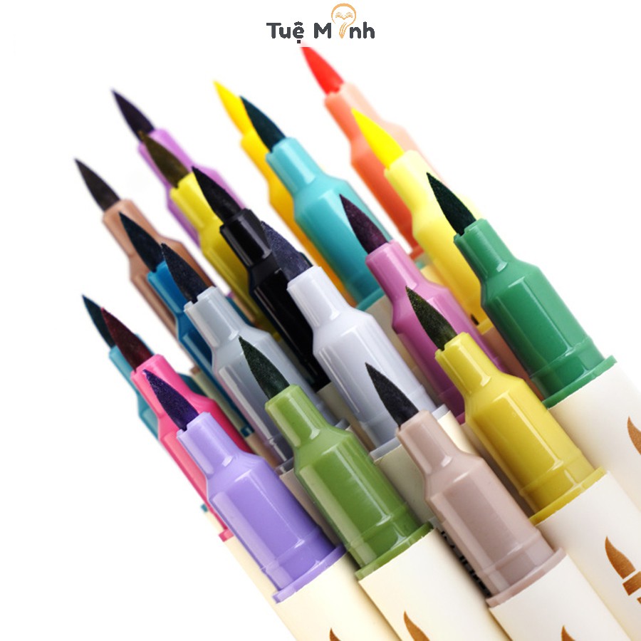 Bộ 3 bút brush 2 đầu Twin Marker B34 ngòi lông + ngòi fine viết ghi chép đa năng
