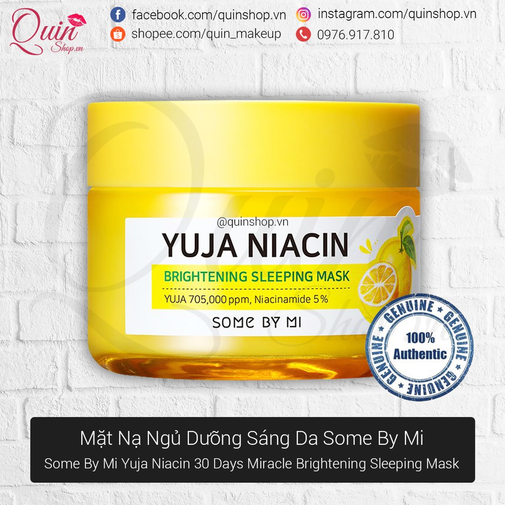 [Quin Cosmetics] Mặt Nạ Ngủ Dưỡng Trắng Some By Mi Yuja Niacin 30 Days Miracle Brightening