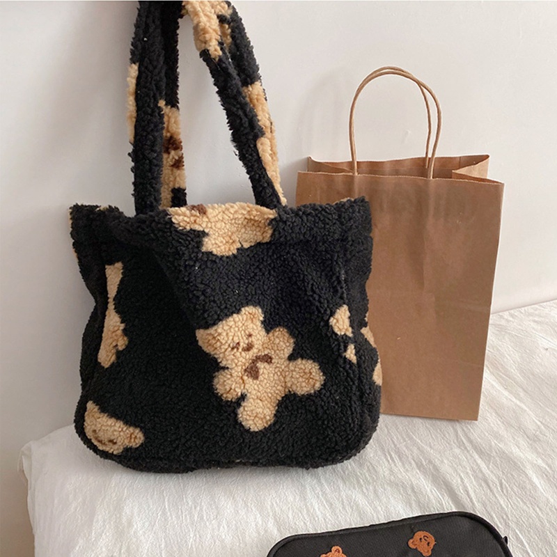 Túi Đeo Chéo Bằng Vải Lông Cừu Nhân Tạo Mềm Mại Ấm Áp