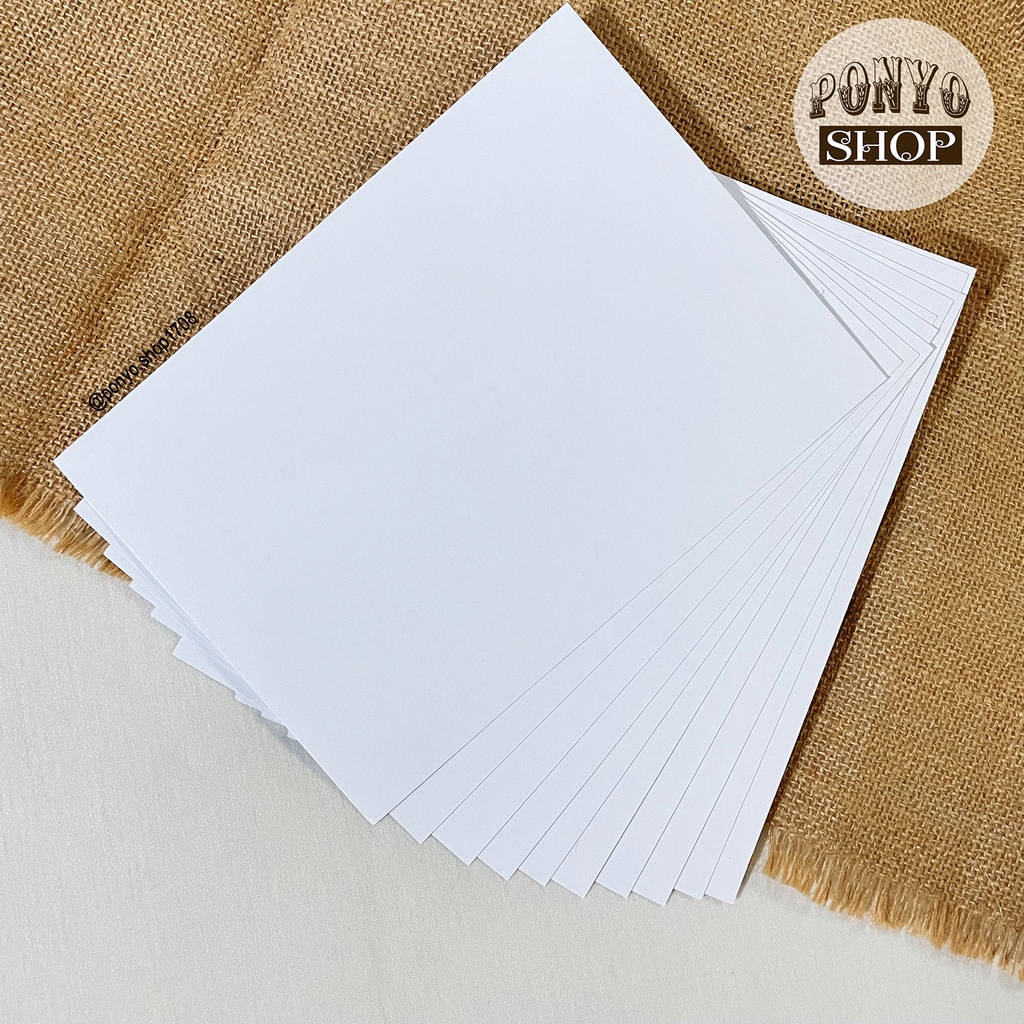 Khổ A4 - 10 tờ giấy trắng định lượng 180gsm làm Handmade