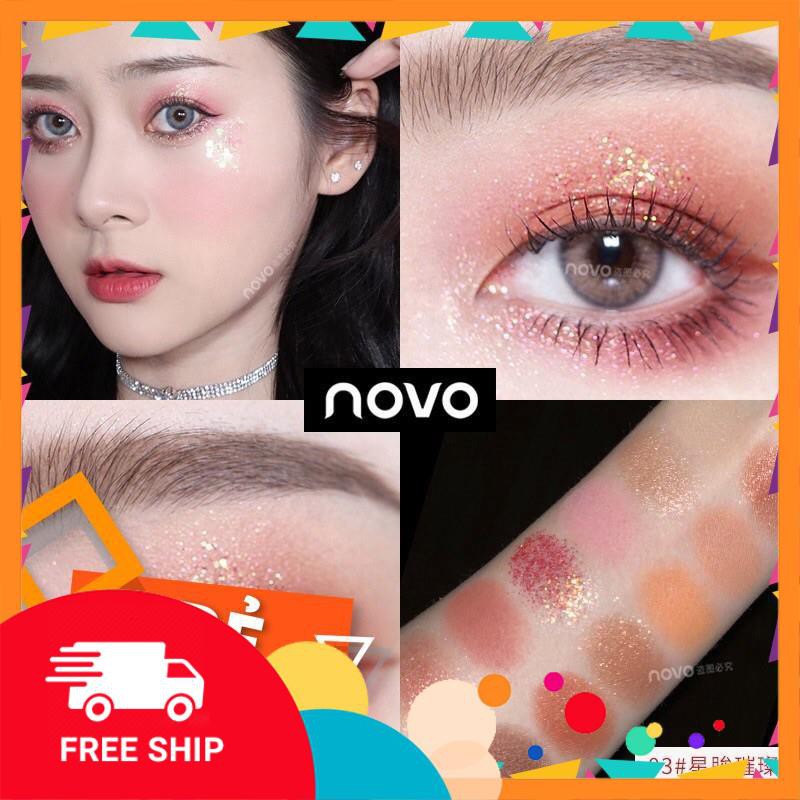 [Hàng mới về] Bảng phấn mắt 12 ô màu NOVO chống nước lâu trôi vỏ ánh vàng cực sang🥭🥭 | BigBuy360 - bigbuy360.vn