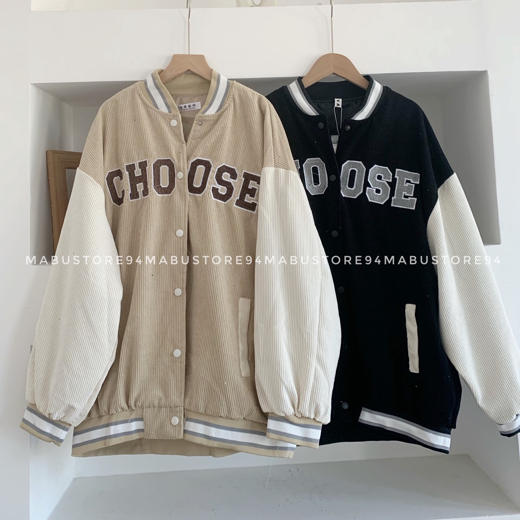 Áo khoác bomber Choose chất dày dặn kiêu dáng Hàn Quốc
