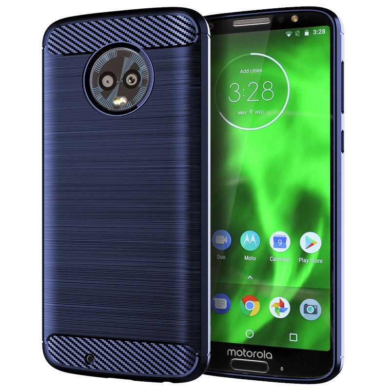 Ốp điện thoại sợi cacbon chống sốc dành cho Motorola Moto G6/G6 Plus