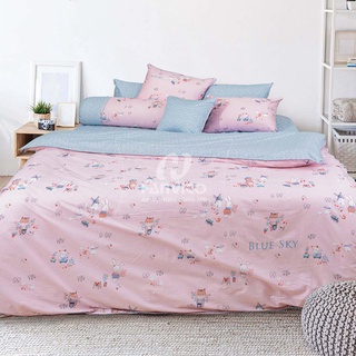 Mẫu bán lẻ Chăn Ga Gối Hanvico Blue Sky - DL173 (vải cotton cao cấp, họa tiết thỏ hồng)