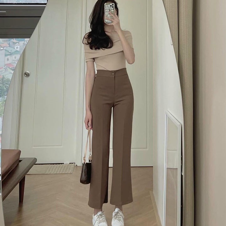 Quần tây nữ công sở lưng cạp cao đi làm đi học 1 khuy dáng dài M655
