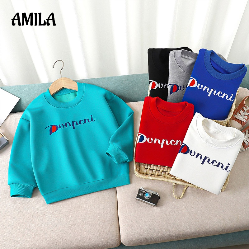 Áo sweater AMILA cổ tròn thời trang cho bé