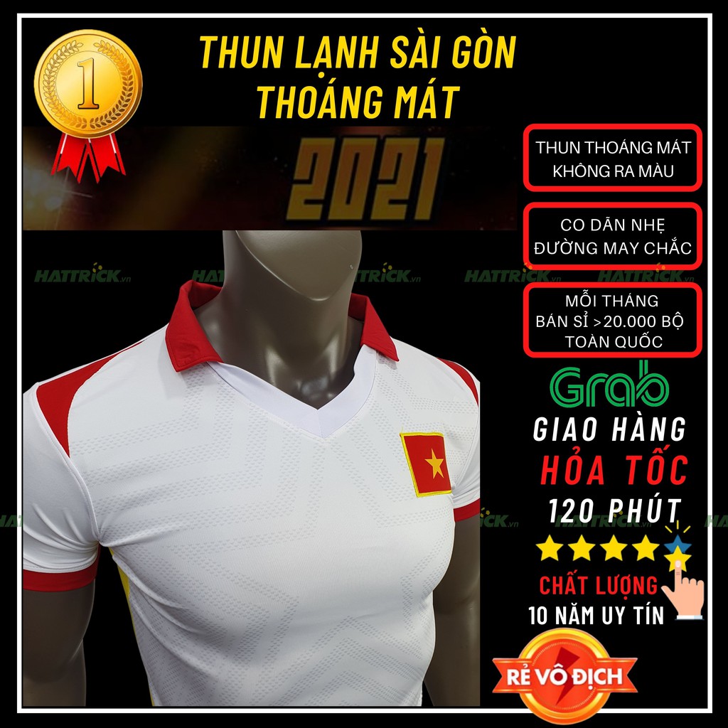 Áo bóng đá đội tuyển Việt Nam HERO BACK 2021 mới nhất (45kg - 78kg), thun Sài Gòn chất lượng, thoáng mát, may chắc chắn