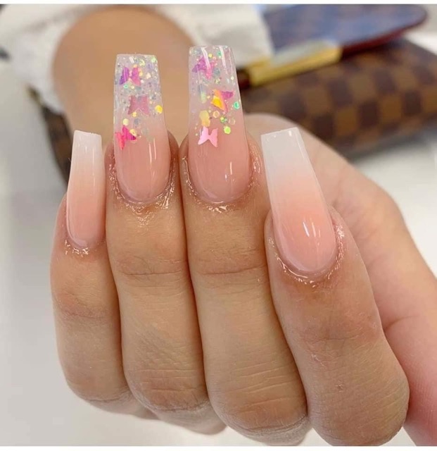 Set trang trí hình Tim / Bướm giấy - Trang trí móng tay - Làm Nail