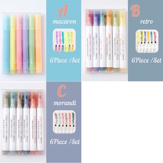 Bộ 6 bút highlight dạ quang đánh dấu, bút nhớ VIENCE màu Leon đẹp